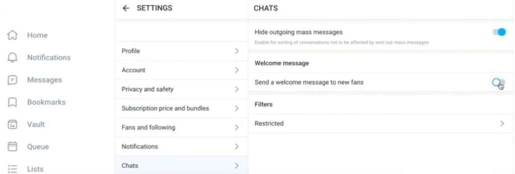 Set a Welcome Message on OnlyFans